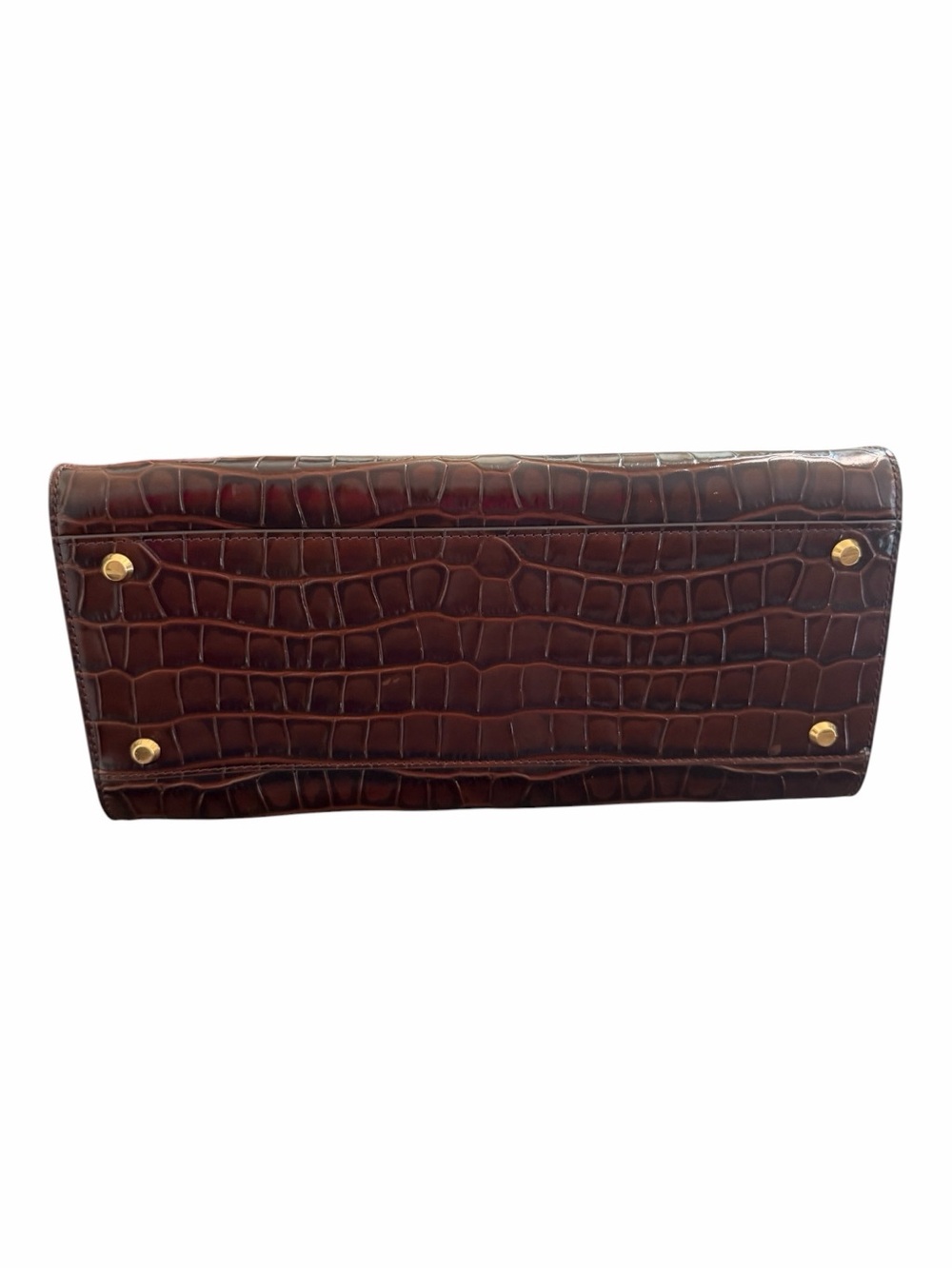 Veronica Beard Dash Bag Croc-Embossed Leather  Structured  Chestnut Medium - Picture 4 of 9